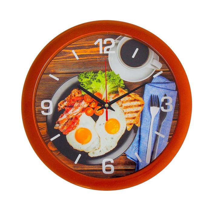 Часы настенные, d-28 см, кухонные, Прованский завтрак, бесшумные