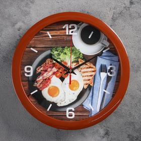 Часы настенные, серия: Кухня, "Прованский завтрак", плавный ход, d=28 см