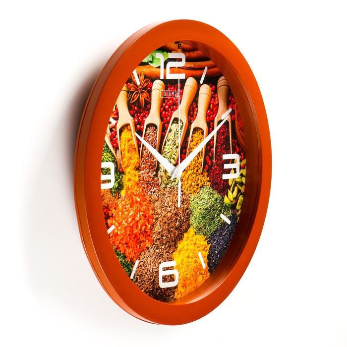 фото Часы настенные, кухонные, "восточные пряности", бесшумные, d-28 см соломон