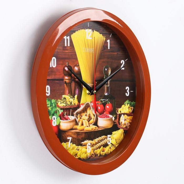 фото Часы настенные, кухонные, "спагетти", бесшумные, d-28 см соломон