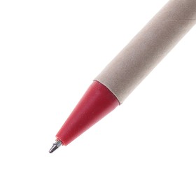Ручка шариковая, автоматическая, корпус картонный крафт с красным,,стержень синий 0.5 мм от Сима-ленд