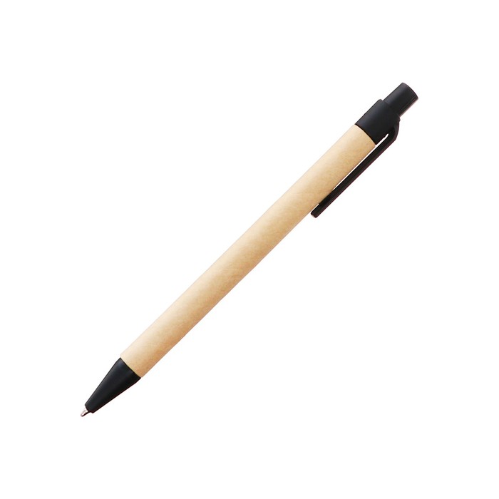 Ручка шариковая, автоматическая, корпус картонный крафт с чёрным, стержень синий 0.5 мм
