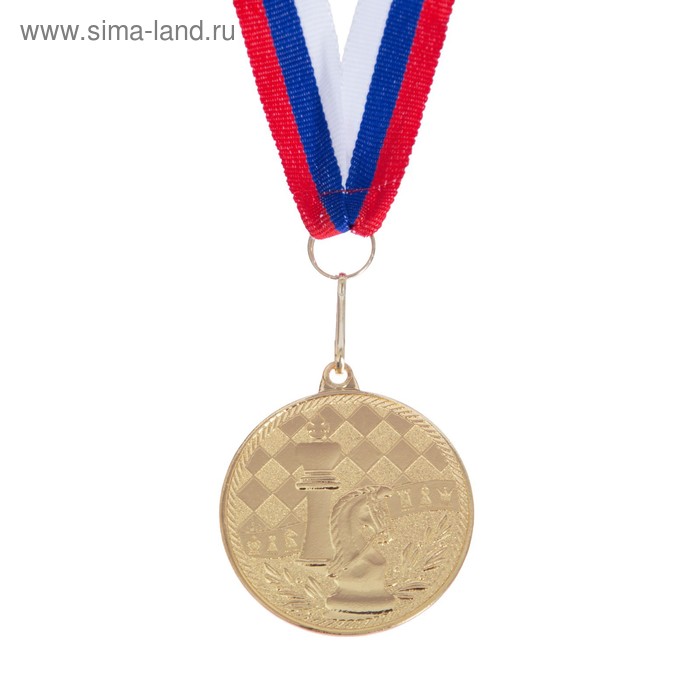 фото Медаль тематическая «шахматы», золото, d=4 см командор