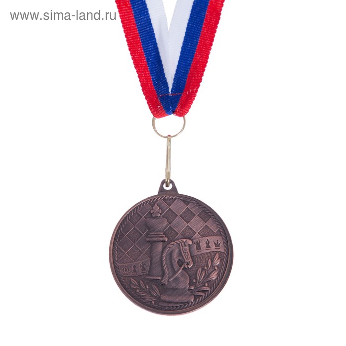фото Медаль тематическая «шахматы», бронза, d=4 см командор
