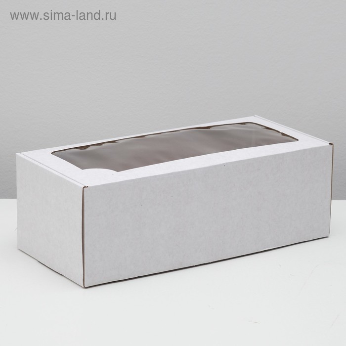 Коробка самосборная, с окном, белая, 16 х 35 х 12 см коробка самосборная с окном безмятежность 16 х 35 х 12 см набор 5 шт