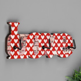 

Крючки декоративные фанера "Love в сердечко" 5х13,5х2,5 см