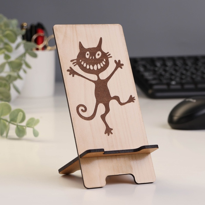 Подставка под телефон «Котик с улыбкой», 7×8×15 см