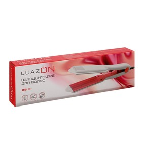 Щипцы-гофре LuazON LW-36, 25 Вт, алюминиевое покрытие, 90х35 мм, до 110 °C, голубо-розовые от Сима-ленд