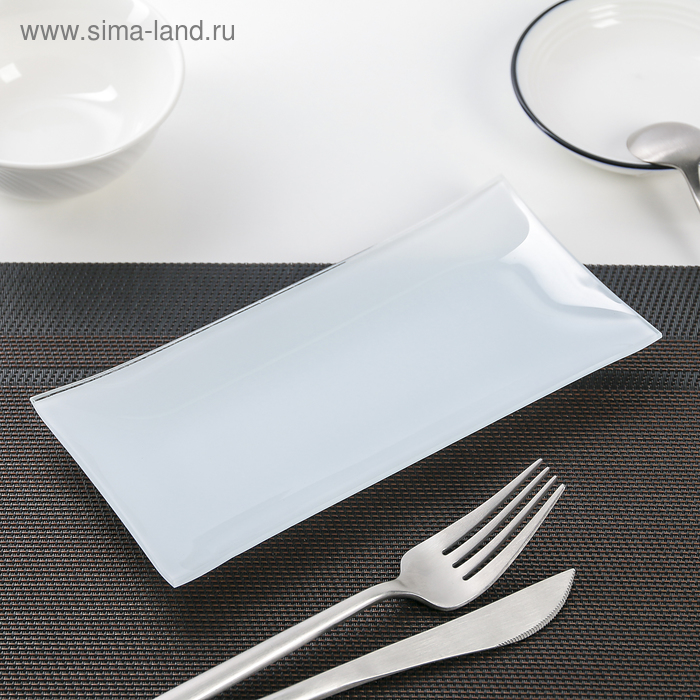 Блюдо «Гладкое», 19×9 см, цвет белый