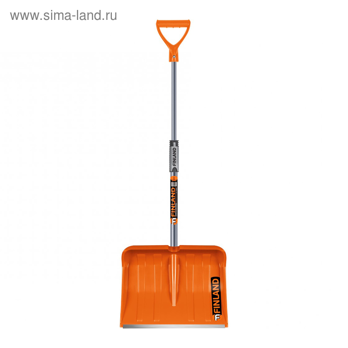 Лопата пластиковая, ковш 325 × 415 мм, с металлической планкой, металлический телескопический черенок, с ручкой, FINLAND