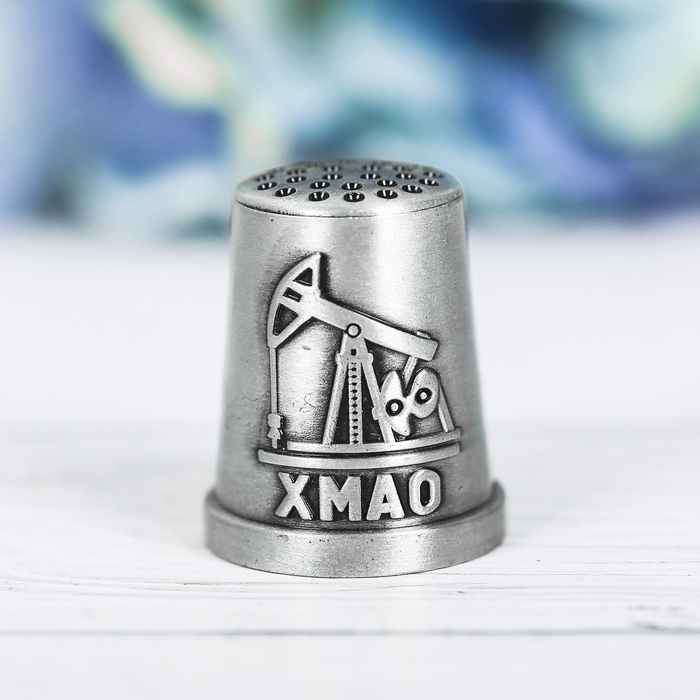 Напёрсток сувенирный «ХМАО», чернёное серебро