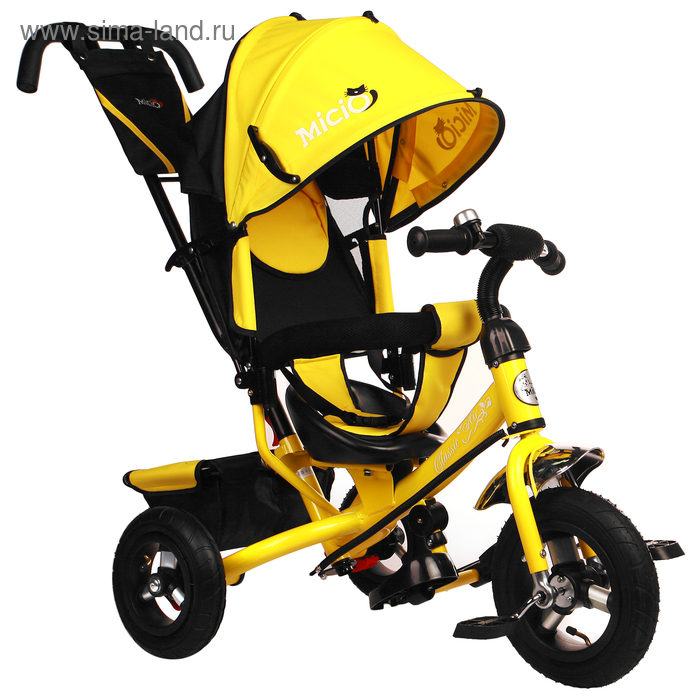 фото Велосипед трёхколёсный micio classic air, надувные колёса 10"/8", цвет жёлтый