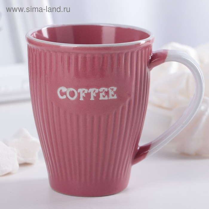 Кружка керамическая Доляна Coffee, 270 мл, цвет розовый кружка керамическая доляна ноэми 430 мл цвет розовый