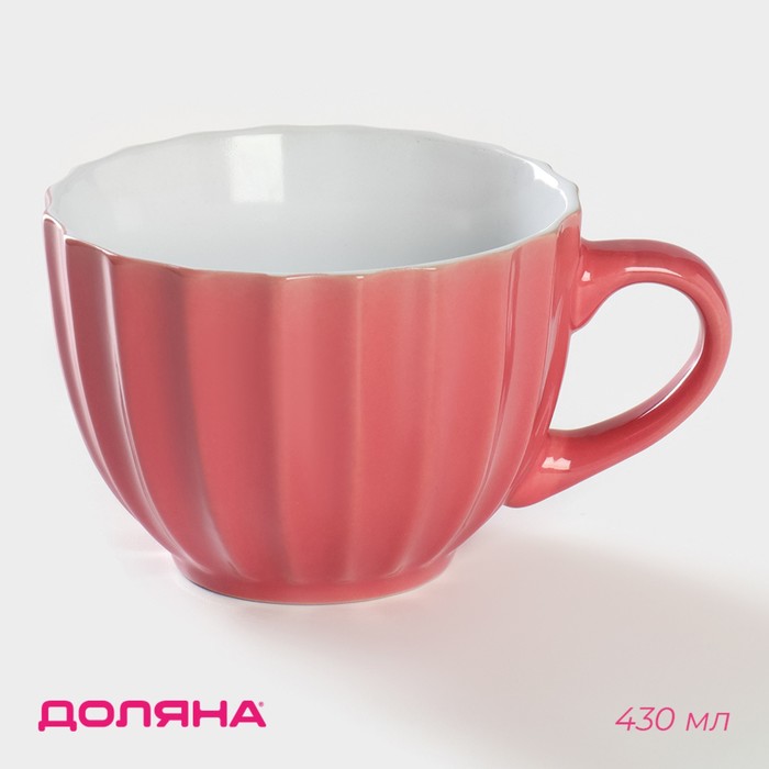 Кружка керамическая Доляна «Ноэми», 430 мл, цвет розовый кружка керамическая доляна ноэми 430 мл цвет серый