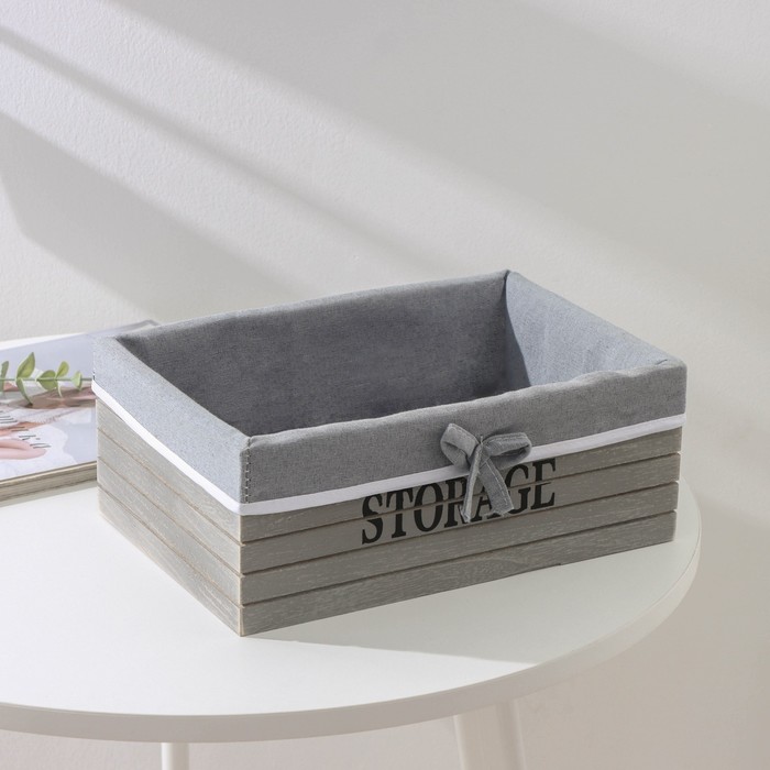 

Корзина для хранения Доляна Storage, 28,5×19×11 см, большая, цвет серый