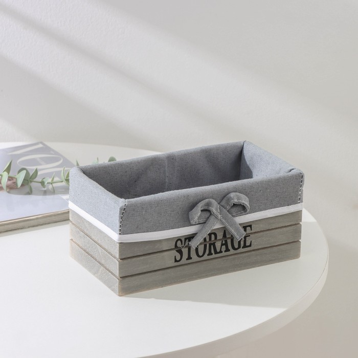 

Корзина для хранения Доляна Storage, 20×11×9 см, малая, цвет серый