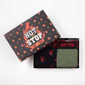 

Набор трусов мужской KAFTAN "HOT" (2шт), цвет зелёный/чёрный, размер XL