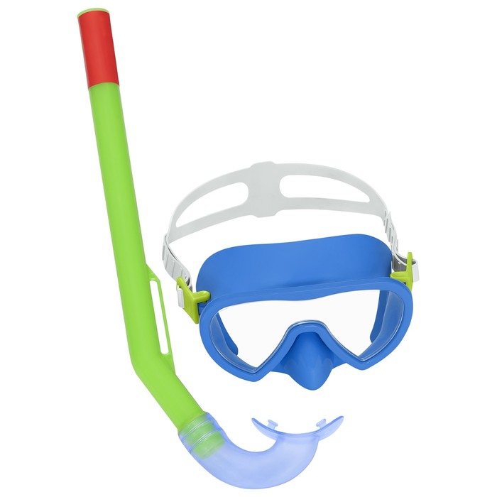 Набор для плавания Essential Lil' Glider: маска, трубка, от 3 лет, обхват 48-52 см, цвет МИКС, 24036 Bestway набор для плавания meridian для взрослых маска ласты трубка от 14 лет размер 41 46 цвет микс 25020 bestway