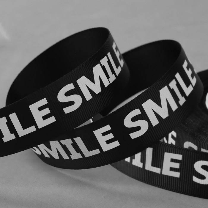 

Лента репсовая «Smile», 25 мм, 23 ± 1 м, цвет белый/чёрный