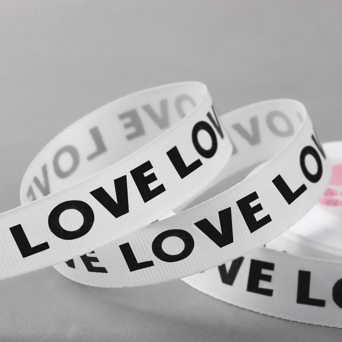 

Лента репсовая «Love», 20 мм, 23 ± 1 м, цвет чёрный/белый