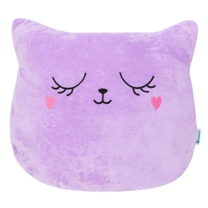 фото Подушка крошка я «кошка фиолетовая» 48х38см, велюр, 100% п/э