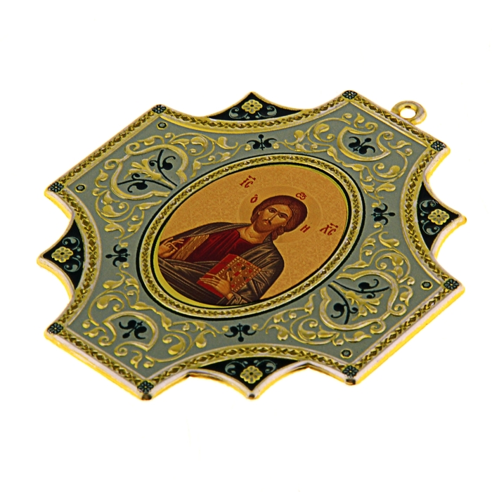 Крестообразная икона в авто "Иисус Христос" на клеящейся основе