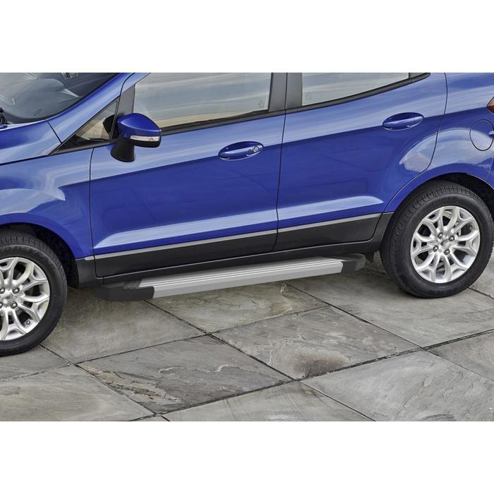 Пороги на автомобиль Silver Rival для Ford EcoSport 2014-2018 2017-н.в., 160 см, 2 шт., алюминий, F160AL.1806.1 пороги на автомобиль bmw style rival для chevrolet niva 2009 2020 160 см без крепежа 2 шт алюминий