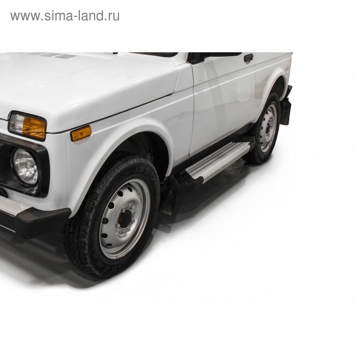 Пороги на автомобиль Silver Rival для ВАЗ 2121 (4x4) 3-дв. (вкл. Urban) 1977-2019 2019-н.в., 128 см, 2 шт., алюминий, F128AL.6004.1