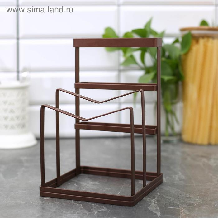 

Подставка для ножей и разделочных досок Доляна «Лофт», 13,5×12,5×21,5 см, цвет коричневый