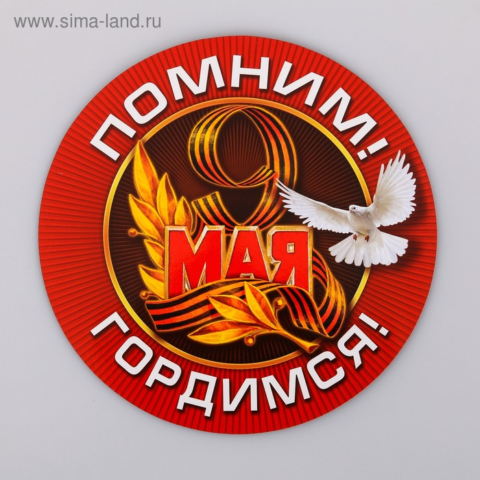 Магниты на автомобиль  Сима-Ленд Магнит на авто «9 Мая. Помним! Гордимся!»