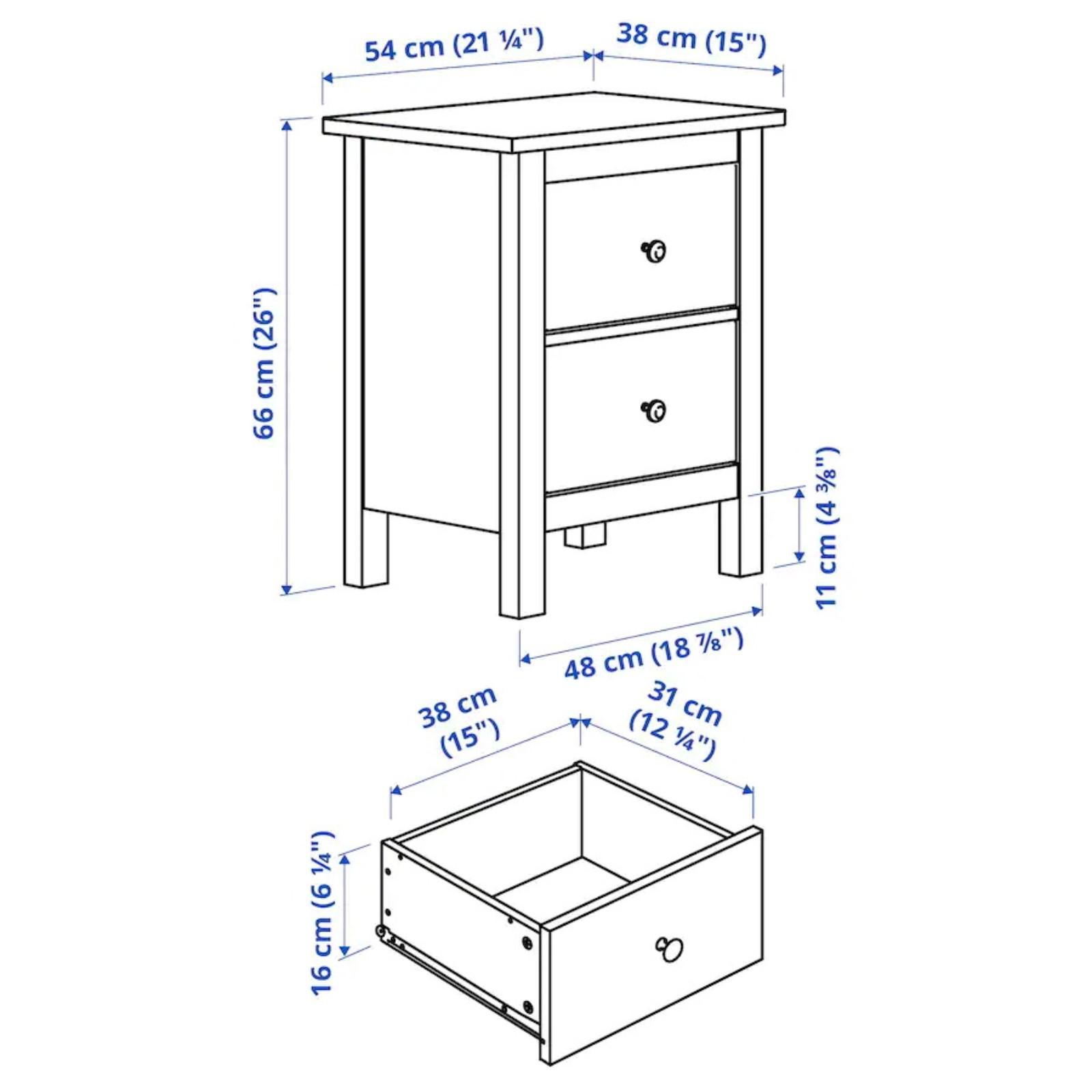 Hemnes хемнэс тумба прикроватная белая морилка