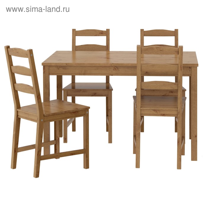 фото Стол и 4 стула йокмокк, морилка, антик ikea