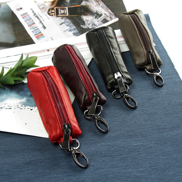 Ключница на молнии, металлическое кольцо, МИКС