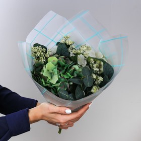

Пленка матовая для цветов в рулонах «Мятная клетка», 0.68 × 8 м