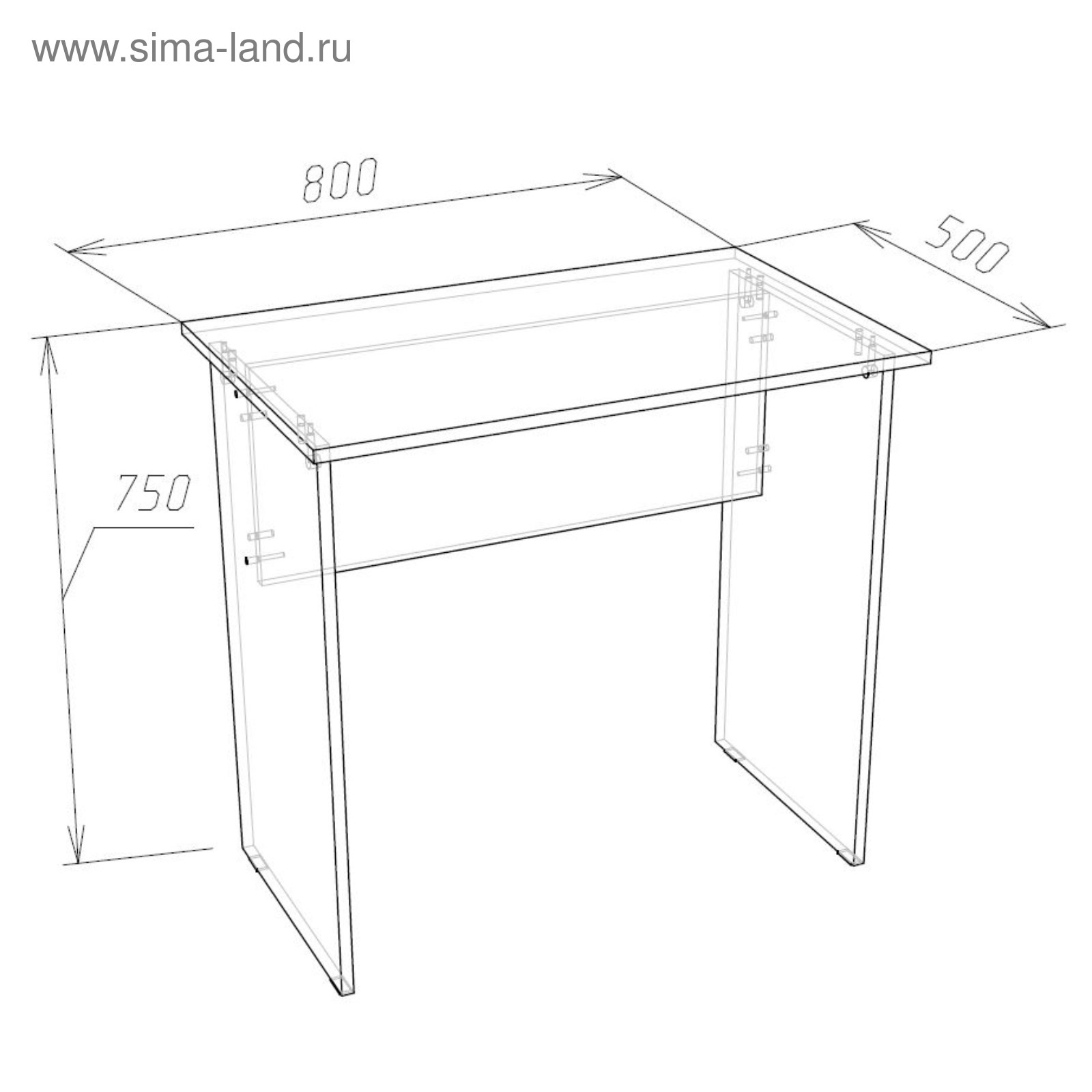 Стол письменный уно 800х500х750 венге