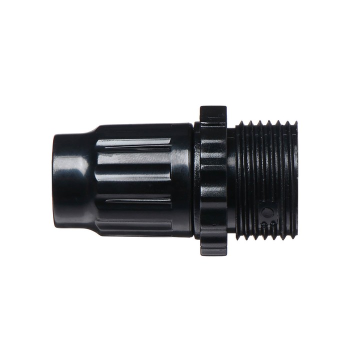 Коннектор, 3/4" (19 мм) – 6 мм, с внешней резьбой, цанговое соединение, пластик