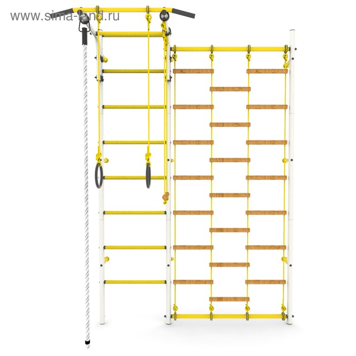 

Детский спортивный комплекс «Атлет-С», 690 × 1630 × 2300 мм, цвет белый/жёлтый