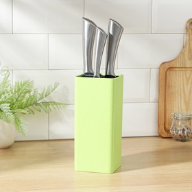 Подставка для ножей с наполнителем Доляна «Нежность», 10×22 см, цвет зелёный