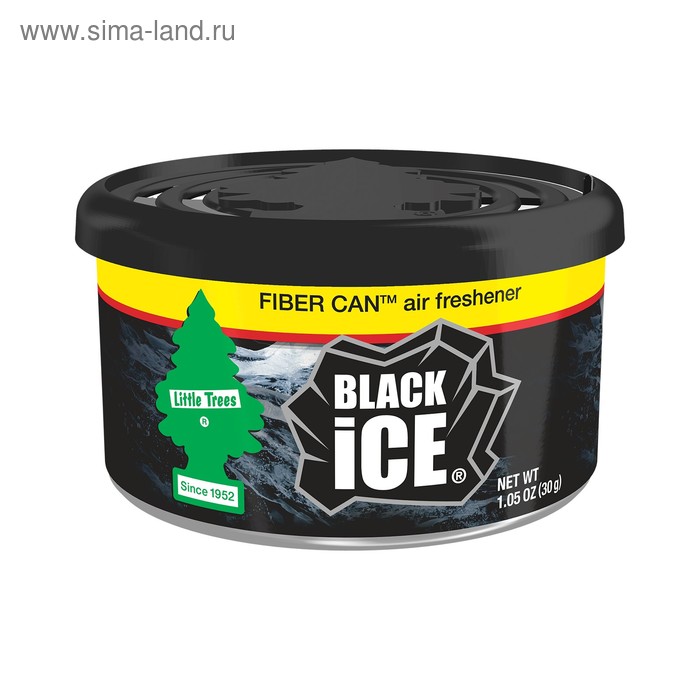 Ароматизатор в баночке Little Trees, Fiber Can, Черный Лед (Black Ice) ароматизатор в машину little trees black ice 10 г