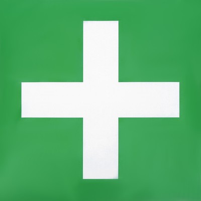 Наклейка знак "Аптечка", 20х20 см