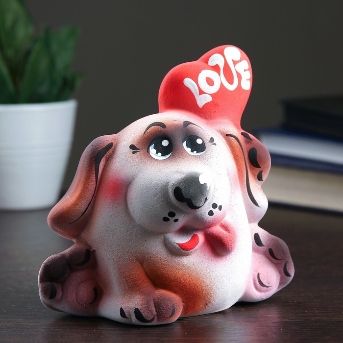 Копилка "Пёсик с сердечком"