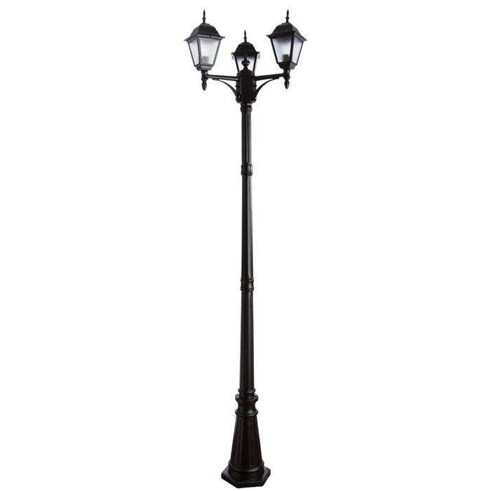 Светильник уличный BREMEN, 3x60Вт, E27, IP44, цвет чёрный