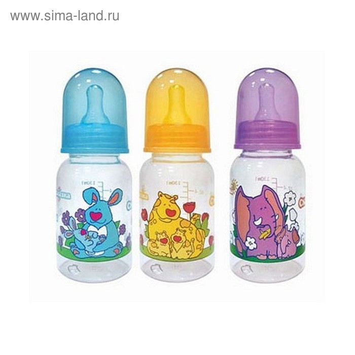 Бутылочка для кормления «Мама и малыш», 125 мл, цвета МИКС