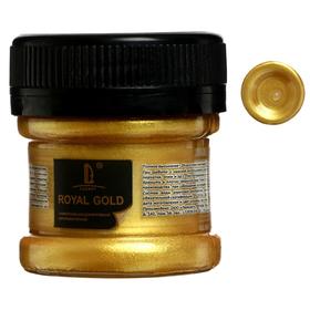 Краска акриловая, LUXART. Royal gold, 25 мл, с высоким содержанием металлизированного пигмента, золото лимонное