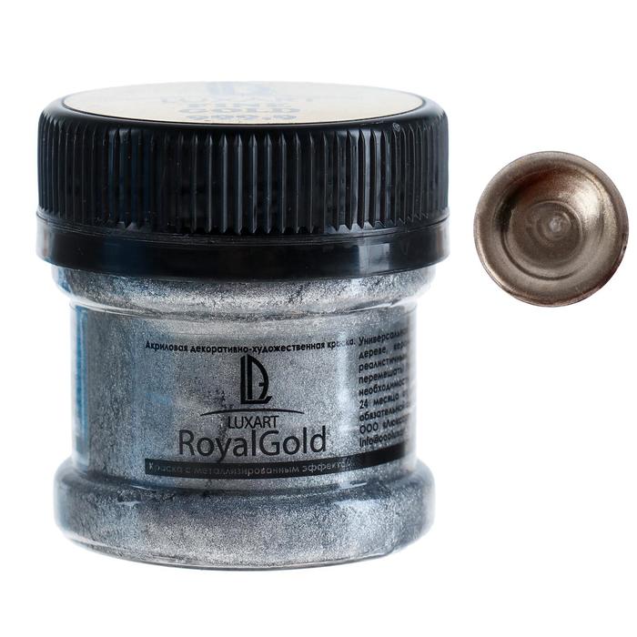 

Краска акриловая, LUXART. Royal gold, 25 мл, с высоким содержанием металлизированного пигмента, золото серое
