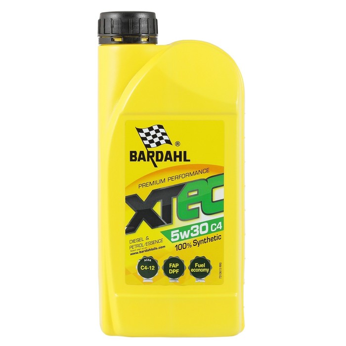 Масло моторное Bardahl 5W-30 XTEC C4-12 36151, синтетика, 1 л масло моторное bardahl 0w 20 xtec v a1 b1 36811 синтетика 1 л