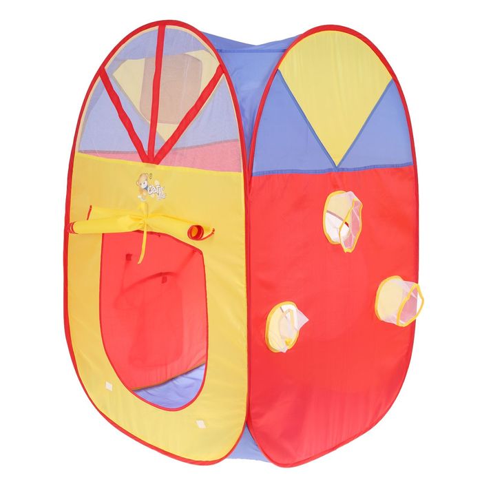 Игровая палатка "Дом с корзиной", 5 шариков, разноцветная