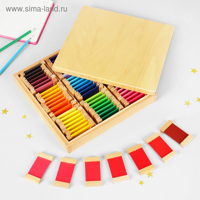 Игра по методике Монтессори Цветные таблички, большой набор