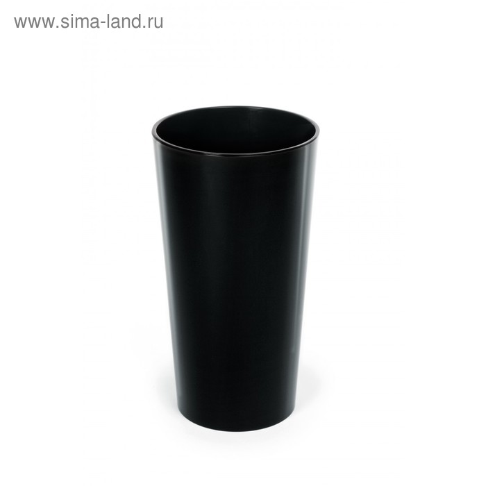 Пластиковый горшок с вкладкой «Лилия», цвет черный