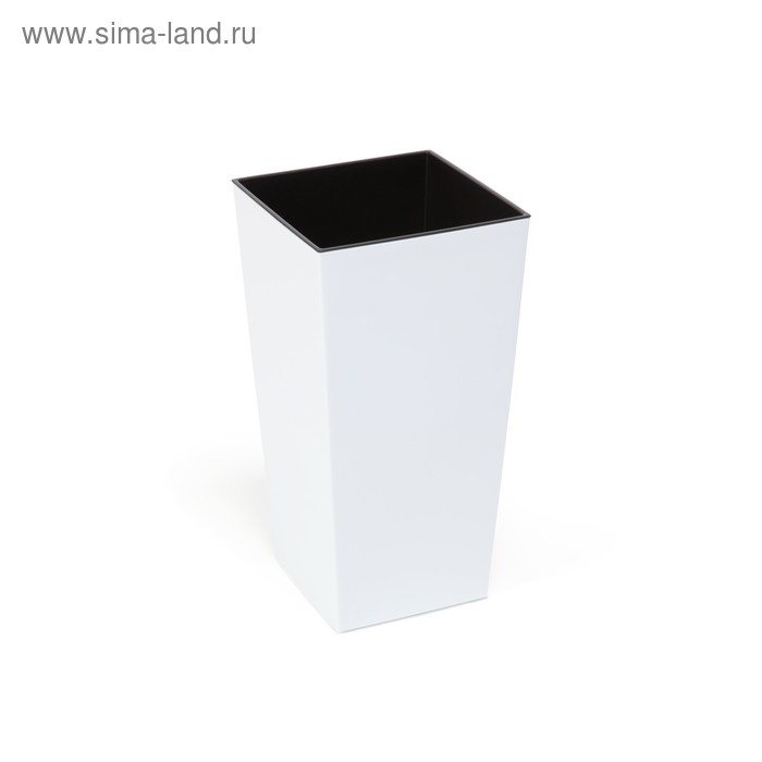 Пластиковый горшок с вкладышем «Финезия», цвет белый